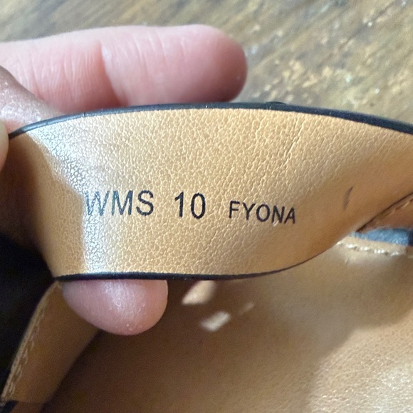 Dolce Vita Black Slide Sandals with Gold Buckle - Picture 4 of 5